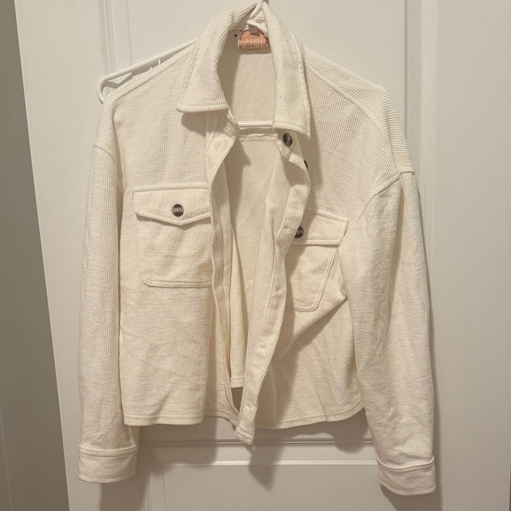 Elegant Cream Long Sleeve Women's Top